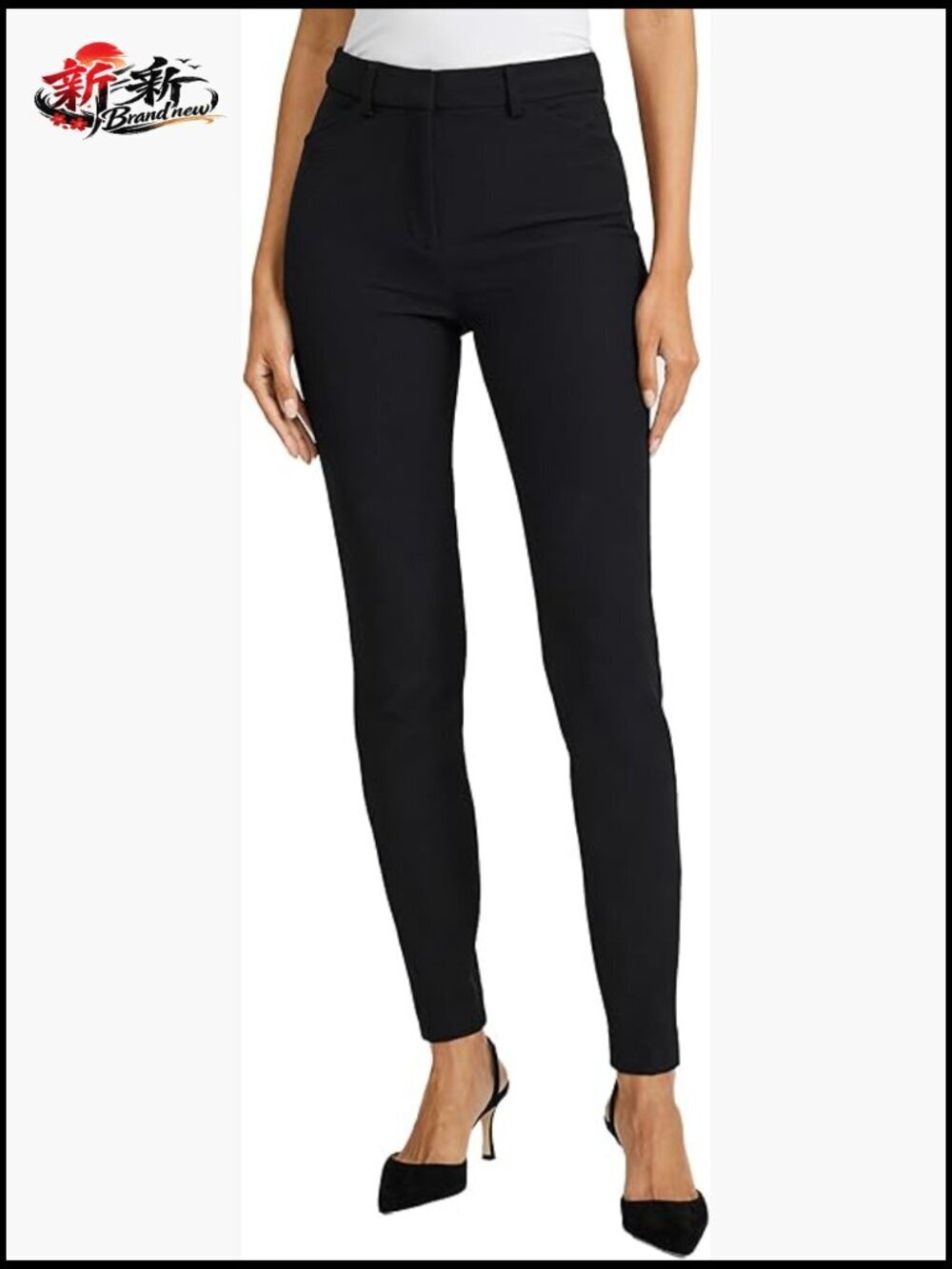Women's High Rise Stretch Skinny Dress Pants - Editor Style for Work or Casual